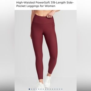 XXL Maroon Old Navy Elevate Power Soft Leggings